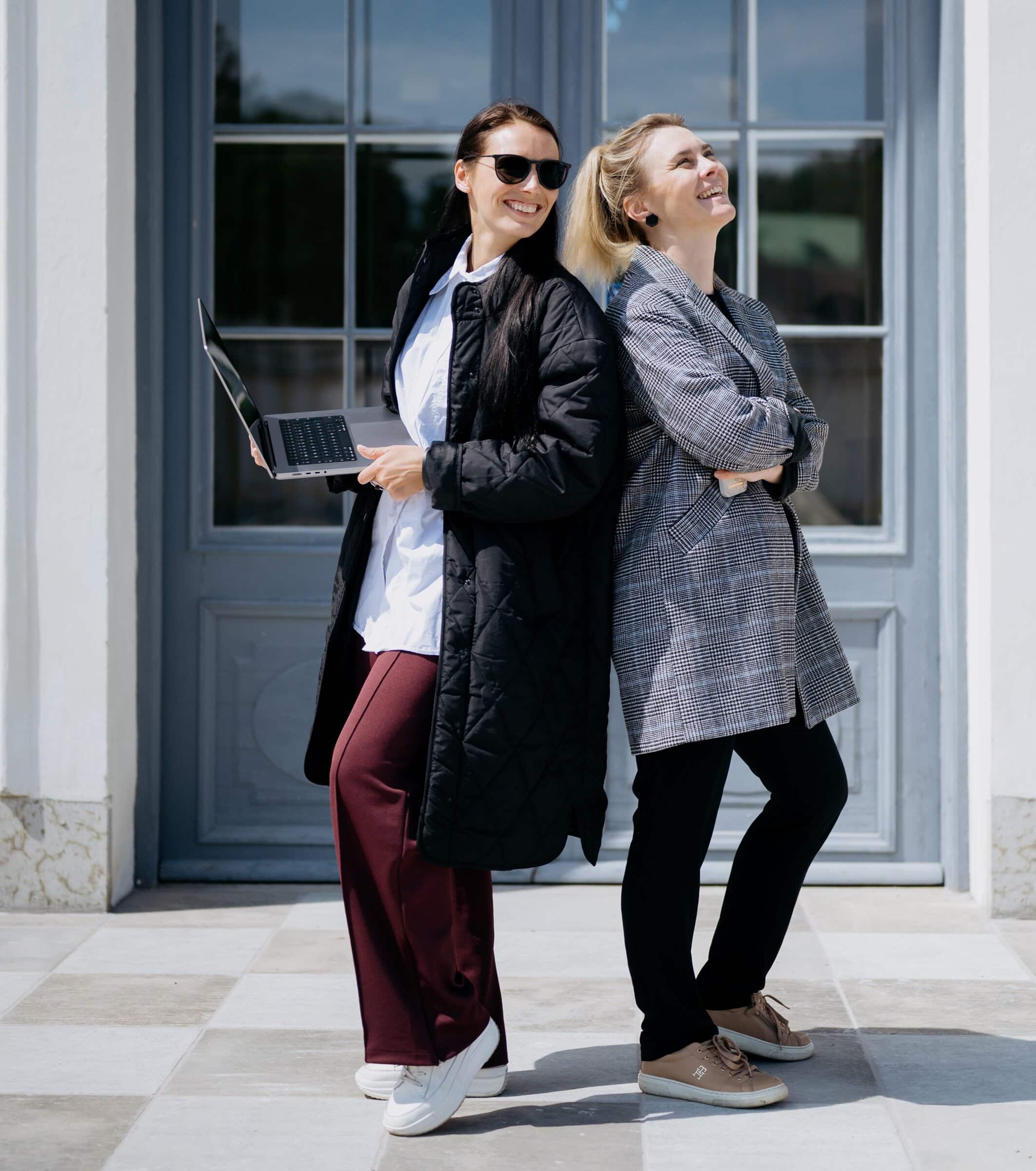 Celebrate Group’s event designer Janne Jakobson is standing on the left, and event project manager Merily Heinmaa is standing on the right.